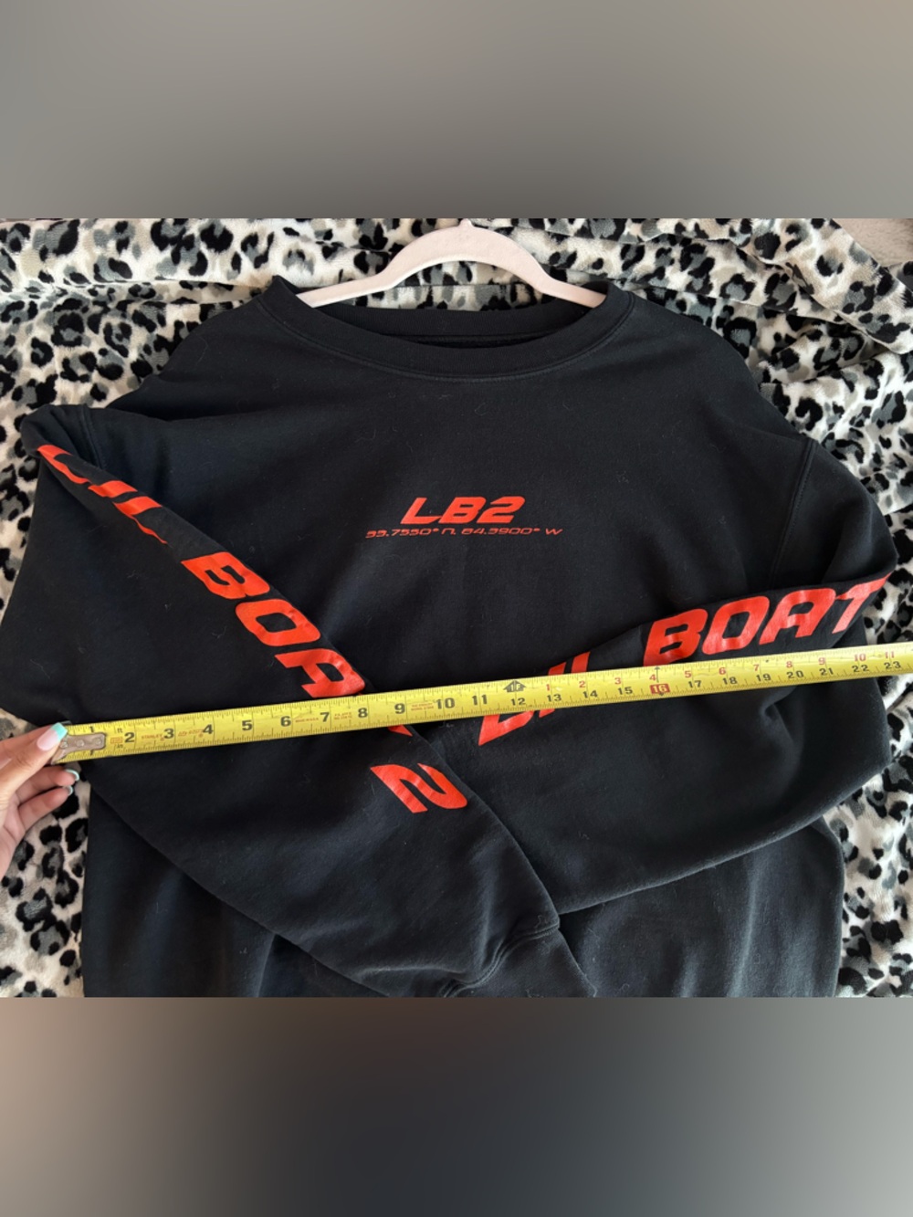 Black Kids Crewneck Sweatshirt with Red Graphics